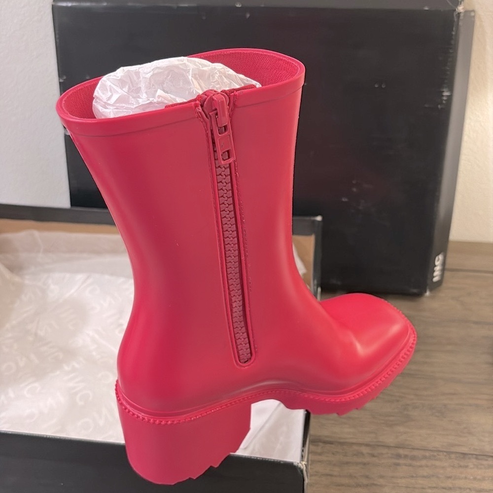 ❌SOLD OUT❌NIB [INC International Concepts] EverettP Block Heel Pink Rainboots - Picture 7 of 14